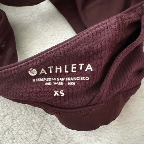Athleta Ribbed Racerback Crisscross Sports Bra Size XS Cocoa Brown - Picture 6 of 14